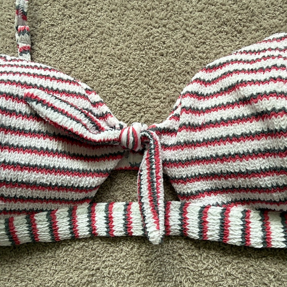 NEW - ROXY - Chasing Love Bandeau and Full Bottom - SET - PINK/GRAY/WHITE - Picture 5 of 11